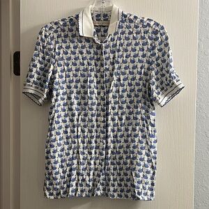 Paul & Joe Blue and Cream Casual Shirt